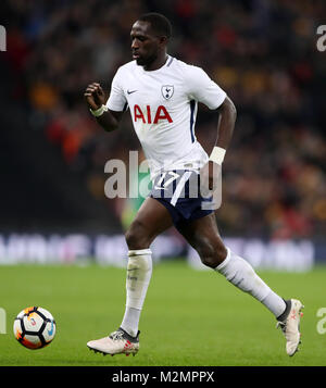 Tottenham Hotspur's Moussa Sissoko während des Emirates FA Cup, viertes Spiel im Wembley Stadium, London. DRÜCKEN SIE VERBANDSFOTO. Bilddatum: Mittwoch, 7. Februar 2018. Siehe PA Geschichte FUSSBALL Tottenham. Bildnachweis sollte lauten: Adam Davy/PA Wire. EINSCHRÄNKUNGEN: Keine Verwendung mit nicht autorisierten Audio-, Video-, Daten-, Fixture-Listen, Club-/Liga-Logos oder „Live“-Diensten. Online-in-Match-Nutzung auf 75 Bilder beschränkt, keine Videoemulation. Keine Verwendung in Wetten, Spielen oder Veröffentlichungen für einzelne Vereine/Vereine/Vereine/Spieler. Stockfoto