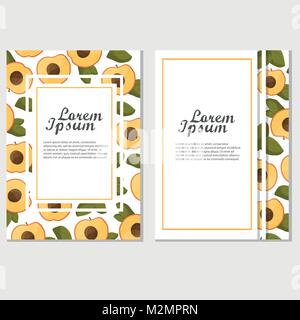 Vintage frame-Pfirsich oder Aprikose für menu Design. Sommer oder Herbst Vorlage Stock Vektor