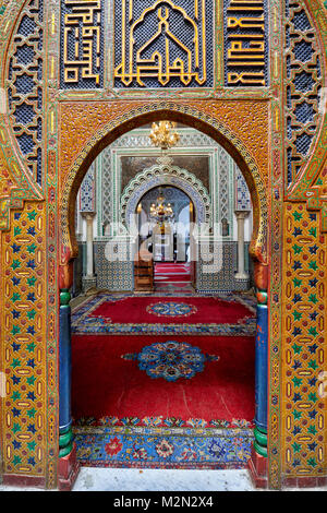 Innere Aufnahme der Zaouia de Moulay Idriss, Fes, Marokko, Afrika Stockfoto