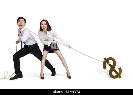 Junge Männer und Frauen Wirtschaft Finanzen Stockfoto