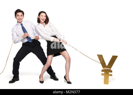 Junge Männer und Frauen Wirtschaft Finanzen Stockfoto