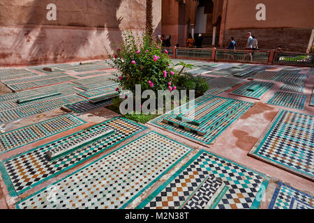 Saadiergräber, Marrakesch, Marokko, Afrika Stockfoto