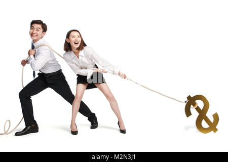 Junge Männer und Frauen Wirtschaft Finanzen Stockfoto