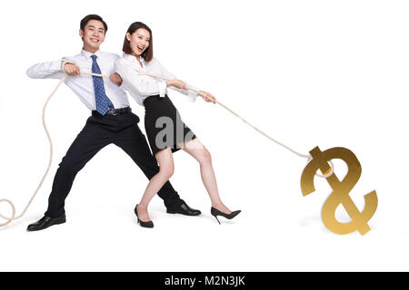 Junge Männer und Frauen Wirtschaft Finanzen Stockfoto