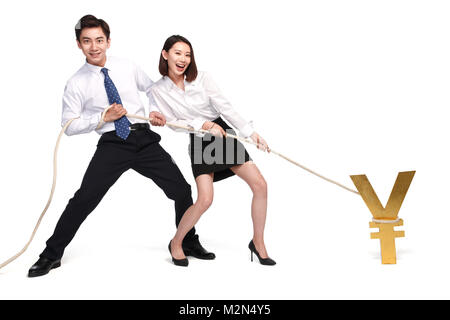 Junge Männer und Frauen Wirtschaft Finanzen Stockfoto