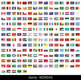 Alle nationalen Flaggen der Welt mit Namen - hohe Qualität vektor Flagge  auf grauem Hintergrund Stock-Vektorgrafik - Alamy