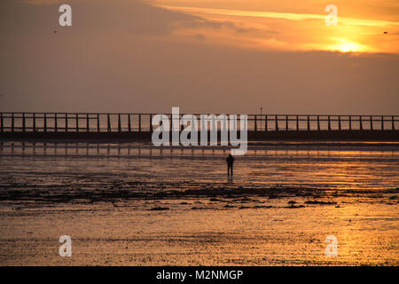 Strand und Sturm Stockfoto