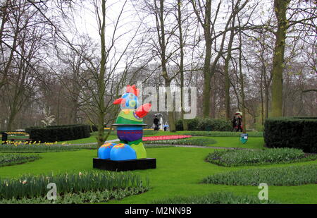 Lisse Niederlande - 6. April 2016: Skulptur im Keukenhof. Es ist einer der größten Blume der Welt die Gärten. Stockfoto