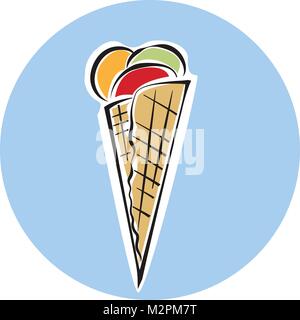 Hand Eis Symbol gezeichnet. Vektor isoliert Stock Vektor