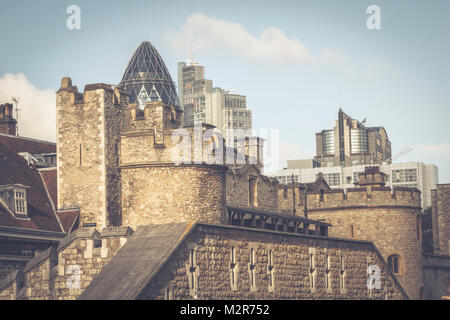 Blick über den Tower von London Stockfoto