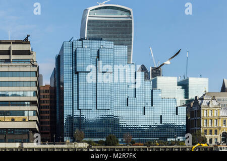 Die Ufer der Themse in London, England, Großbritannien. Stockfoto