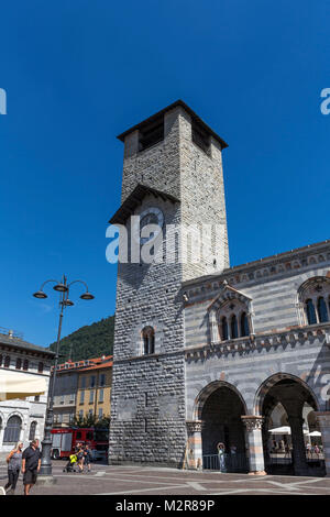 Clock Tower, Kathedrale in Como, die Basilika von Santa Maria Maggiore, Como, Lombardei, Italien, Europa Stockfoto