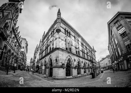 Die Wolle Exchange Gebäude, Bank Street, Bradford, West Yorkshire, England. Stockfoto