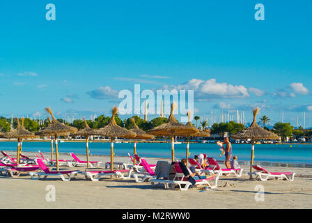 Platja d'Alcudia, Playa de Alcudia, Port d'Alcudia, Mallorca, Balearen, Spanien Stockfoto