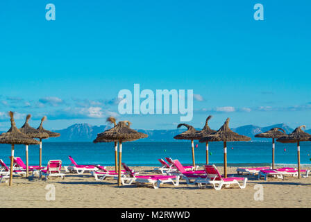 Platja d'Alcudia, Playa de Alcudia, Port d'Alcudia, Mallorca, Balearen, Spanien Stockfoto