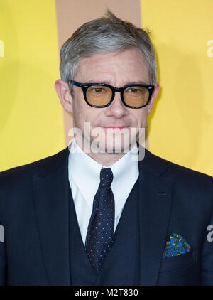 London, Großbritannien. 8. Februar, 2018. Martin Freeman besucht die Europäische Premiere von Marvel Studios' 'Black Panther' bei Eventim Apollo Hammersmith am 8. Februar 2018 in London, England Credit: Gary Mitchell, GMP-Media/Alamy leben Nachrichten Stockfoto