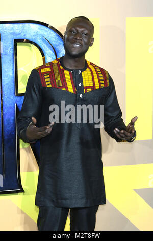 London, Großbritannien. 8. Februar, 2018. Stormzy, Black Panther - Europäische Premiere, Eventim Apollo, London, UK, 08. Februar 2018, Foto von Richard Goldschmidt Credit: Rich Gold/Alamy leben Nachrichten Stockfoto