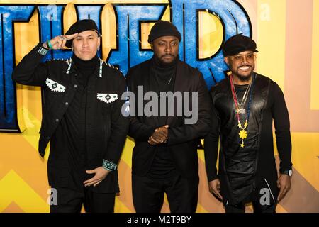 London, Großbritannien. 8. Februar, 2018. "ÄãThe Black Eyed Peas besuchen Black Panther europäische Premiere - London, UK (08.02.2018) | Verwendung der weltweiten Kredit: dpa Picture alliance/Alamy leben Nachrichten Stockfoto