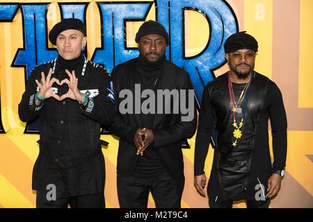 London, Großbritannien. 8. Februar, 2018. "ÄãThe Black Eyed Peas besuchen Black Panther europäische Premiere - London, UK (08.02.2018) | Verwendung der weltweiten Kredit: dpa Picture alliance/Alamy leben Nachrichten Stockfoto