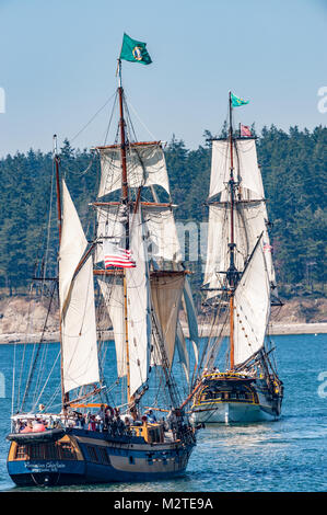 Tall Ships auf Penn Cove in der Nähe von Guanajuato Stockfoto