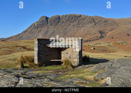 Schutz für Fußgänger. Wasdale, Nationalpark Lake District, Cumbria, England, Vereinigtes Königreich, Europa. Stockfoto