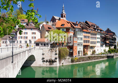 Laufenburg, Heilig Geist Kirche, der Rhein, Hochrhein, Südschwarzwald, Baden-Württemberg, Deutschland Stockfoto