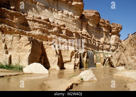 Wasserfälle und Canyons in Tamerza Berg Oase, Tamerza, Tunesien Stockfoto