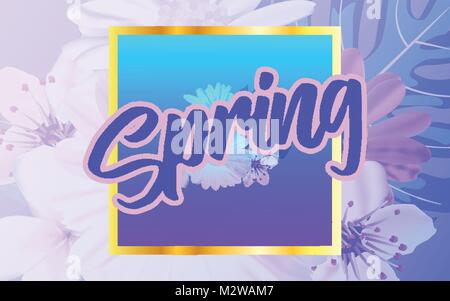 Blumen Frühling Grafik Design mit bunten Blumen für t-shirt, Mode,. Feier. Vector Illustration Stock Vektor