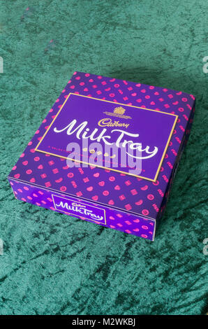 Box von Cadburys Milk Fach Milchschokolade Auswahlfeld, Großbritannien Stockfoto