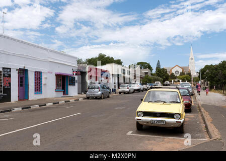 Die NG Kerk en Yzerfontein Kirche im Zentrum der Stadt von Darling in der Western Cape Region Südafrikas Stockfoto