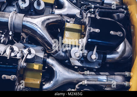 In der Nähe von alten Flugzeugmotor Stockfoto