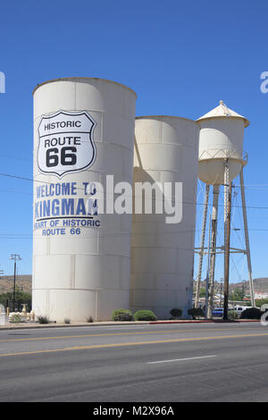 Getreidesilos in Kingman auf Route 66 Arizona usa Stockfoto