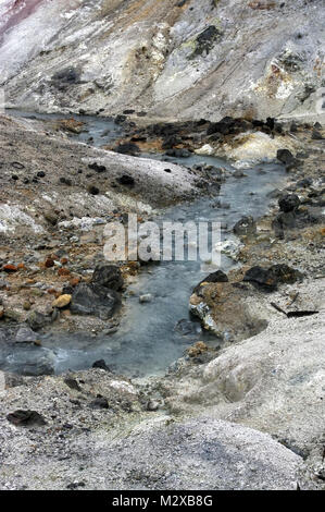 Schwefel, Gruben, 'Hölle Valley" im Shikotsu-Toya Nationalpark, Levoca, Japan. Stockfoto