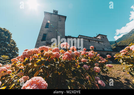 Eine der berühmten Burg im Norden von Italien Aostatal Stockfoto