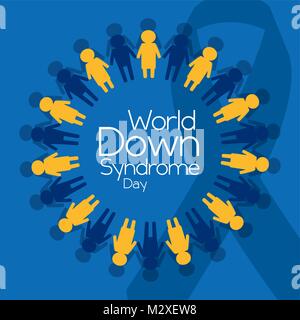 Welt Down-syndrom Tag Menschen poster Emblem Stock Vektor