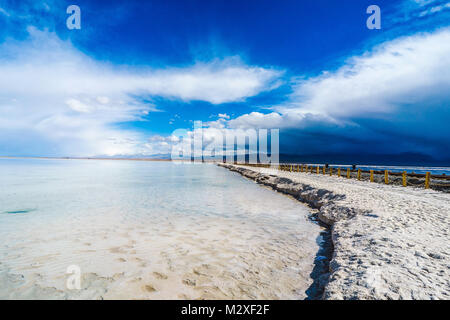 Ulan County, Provinz Qinghai Kaffee Karte Salzsee Stockfoto