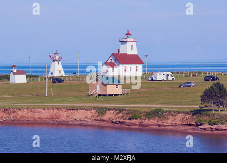 Holz Inseln Leuchtturm (1876), Holz Inseln, Prince Edward Island (PEI), Kanada. Der Leuchtturm ist heute ein Museum. Stockfoto