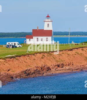 Holz Inseln Leuchtturm (1876), Holz Inseln, Prince Edward Island (PEI), Kanada. Der Leuchtturm ist heute ein Museum. Stockfoto