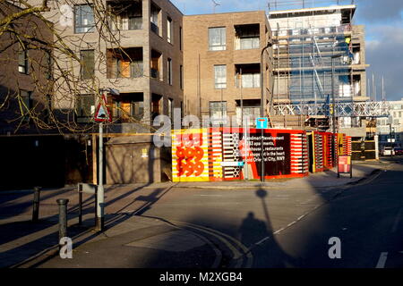 Baustelle auf Grove Park in der Edgeware Road, London Stockfoto