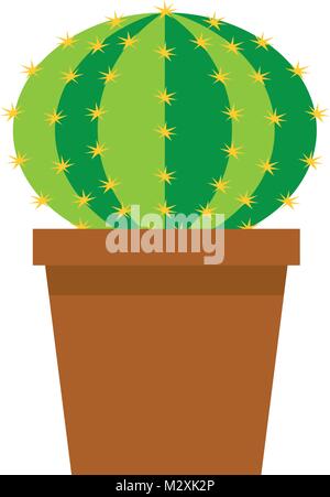 Vector Illustration eines cute cartoon Kaktus im Topf auf weißem Hintergrund Stock Vektor