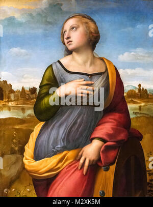 Die heilige Katharina von Alexandria von Raphael (Raffaello Sanzio da Urbino, 1483-1520), Öl auf Holz, 1507, C. Stockfoto