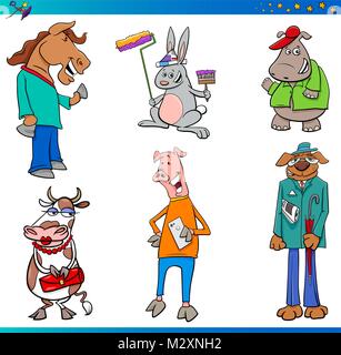 Cartoon Illustration von Märchen oder Fantasy Tier Zeichen fest. Stock Vektor