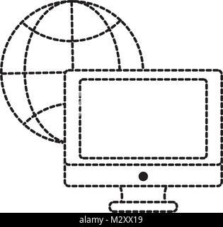 Gepunktete Form Computer Technologie mit Global Connection Stock Vektor