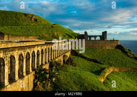 Unesco-Welterbe Brimstone Hill Fortress, St. Kitts und Nevis, Karibik Stockfoto