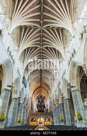 England, Devon, Exeter, Exeter Kathedrale, Innenansicht Stockfoto