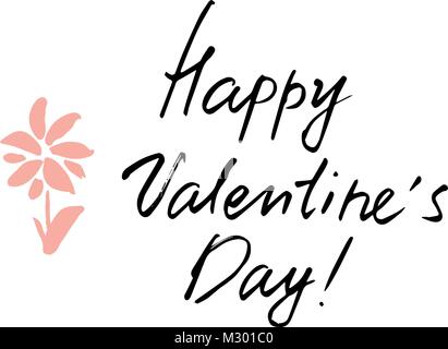 Happy Valentine's Tag handschriftliche Schriftzug. Vector Illustration Stock Vektor