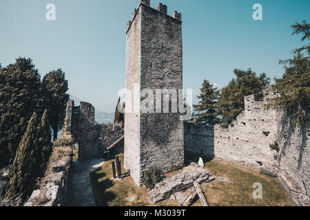 Schloss von Vezio varenna Comer see Stockfoto