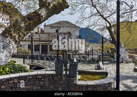 Zentrum von Dorf Panagia, Insel Thassos, Ostmakedonien und Thrakien, Griechenland Stockfoto