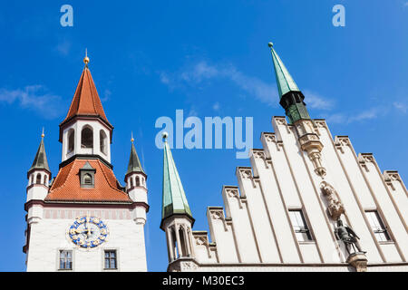 Deutschland, Bayern, München, Marienplatz, das Alte Rathaus Stockfoto