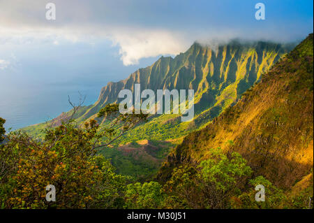 Kalalau Lookout über der Napali Küste von der Kokee State Park, Kauai, Hawaii Stockfoto